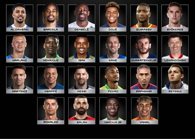 Candidates for FIFA's Best Forward of the Year: Mbappe, Yamal, Melo included